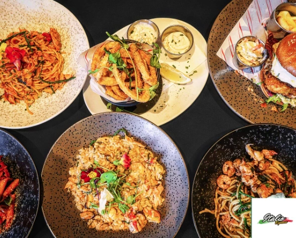 A selection of freshly prepared Italio dishes