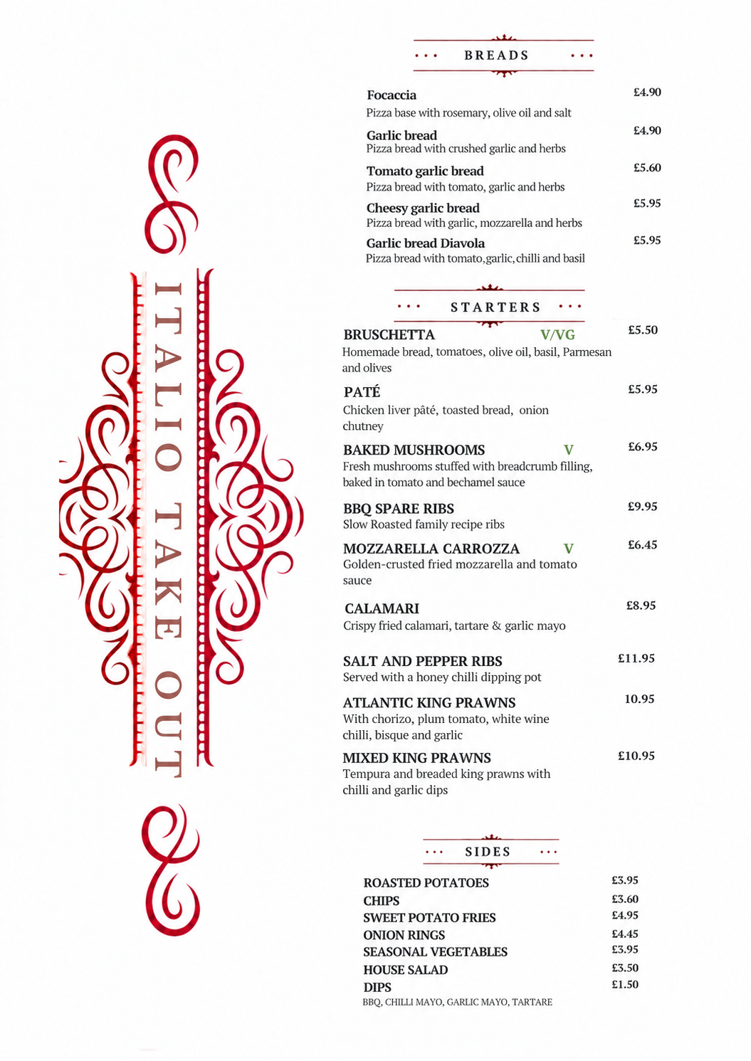 Takeaway menu · page 1